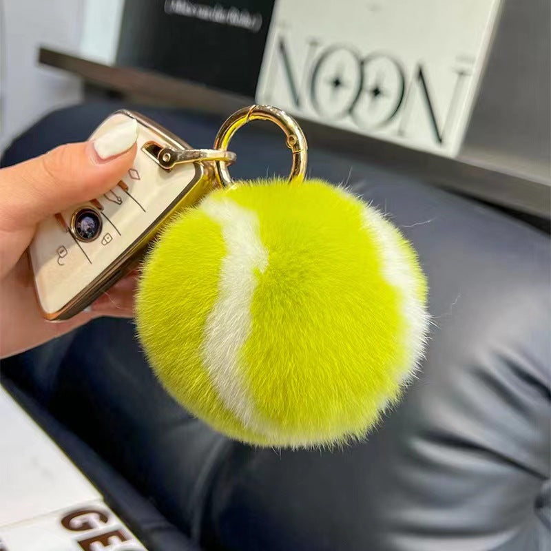 Tennis Plush Ball Keychain