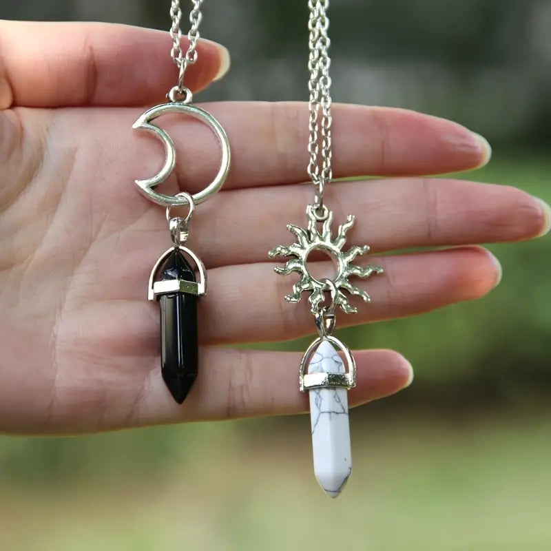 Charmed Hexagon Crystal Pendant Necklaces