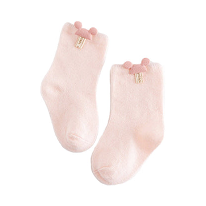Baby Girls Boys Solid Color Letters Cartoon Accessories Socks