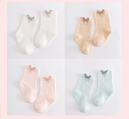 Baby Girls Boys Solid Color Letters Cartoon Accessories Socks