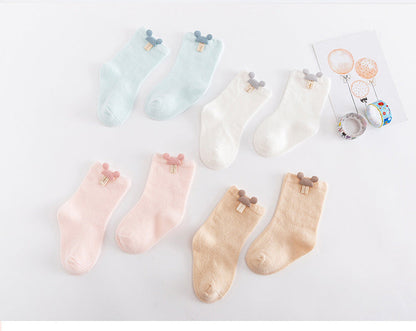 Baby Girls Boys Solid Color Letters Cartoon Accessories Socks