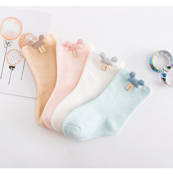 Baby Girls Boys Solid Color Letters Cartoon Accessories Socks