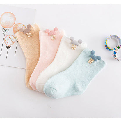 Baby Girls Boys Solid Color Letters Cartoon Accessories Socks