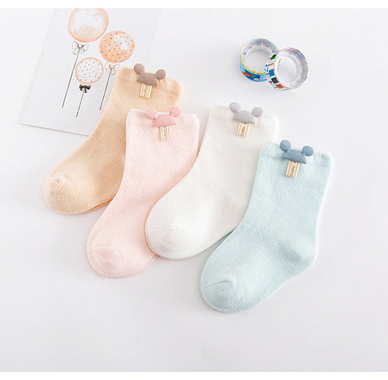 Baby Girls Boys Solid Color Letters Cartoon Accessories Socks