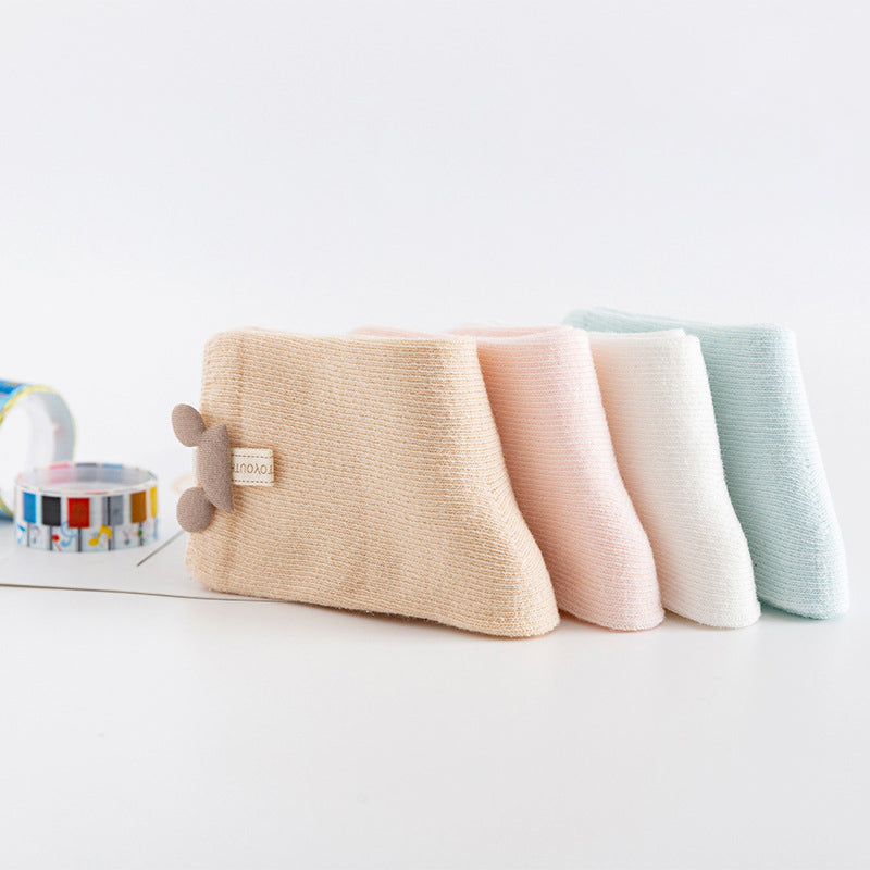 Baby Girls Boys Solid Color Letters Cartoon Accessories Socks