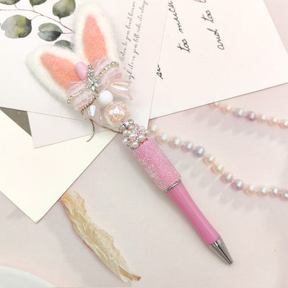rabbit ear bow tassel sugar diamond pen handmade