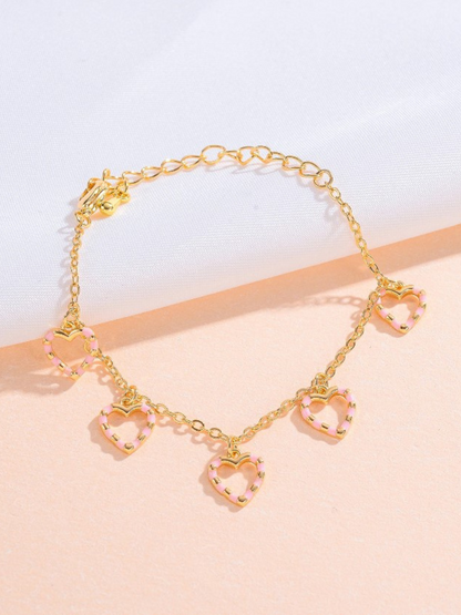 Love To Love Heart Dangle Goldtone Bracelet