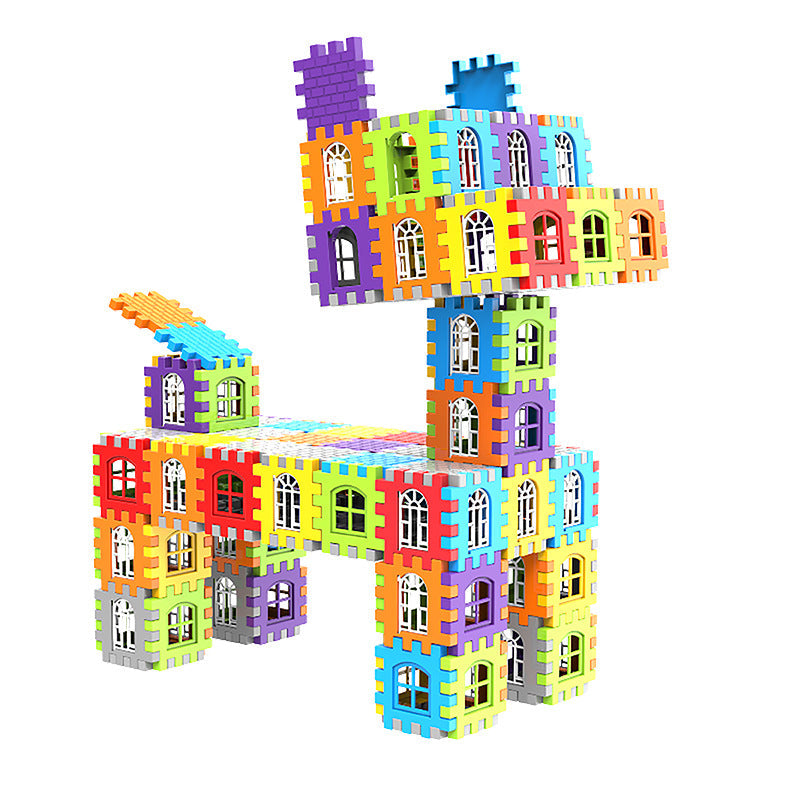 Educational Large Particle Square Plastic Building Blocks for Children