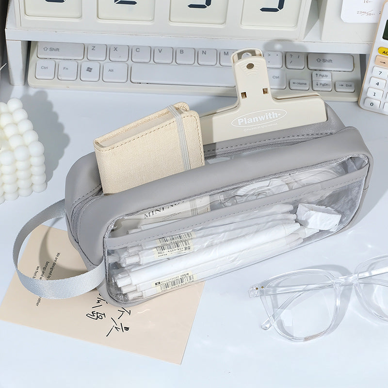 PVC Transparent Large-capacity Visible Pencil Case