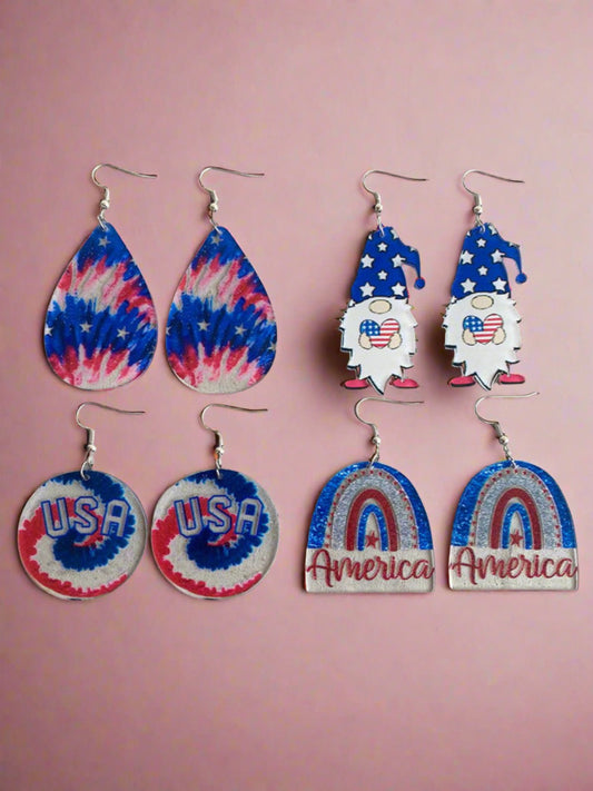 Bold and Brave Patriotic Dangle Earrings