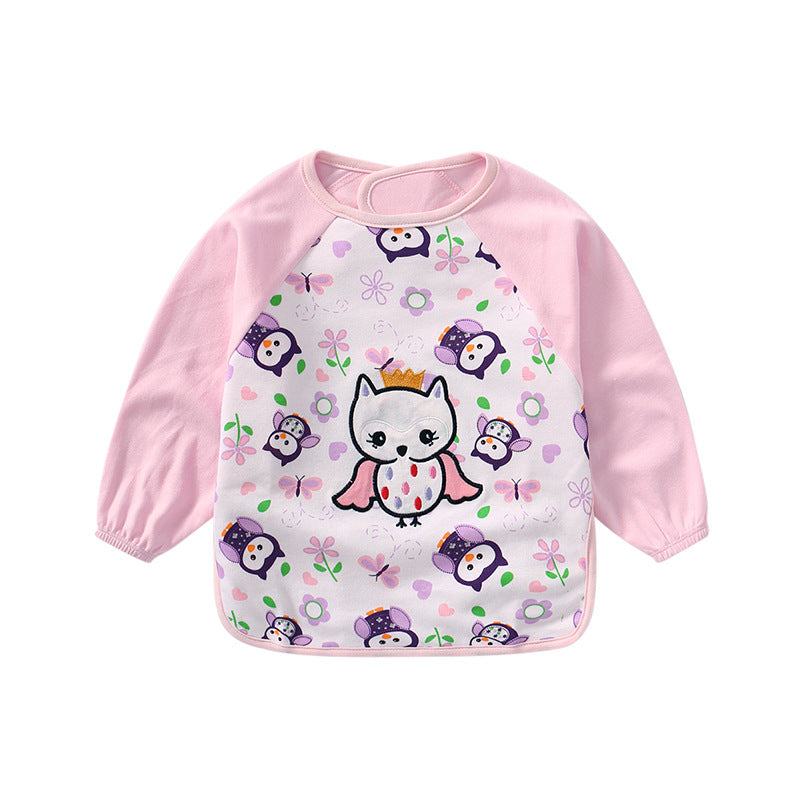 Unisex Solid Color Cartoon Embroidered Baby Bibs