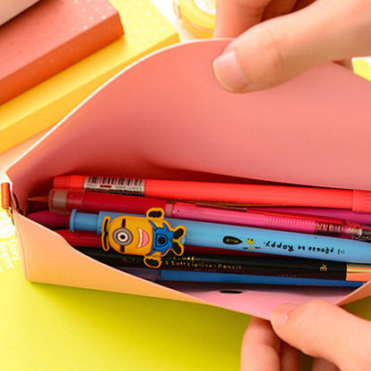Cute Candy Color PU Pencil Case