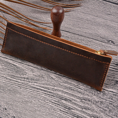 Retro Leather Head Layer Crazy Horse Handmade Pen Bag