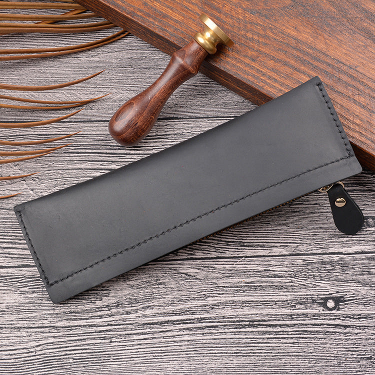 Retro Leather Head Layer Crazy Horse Handmade Pen Bag