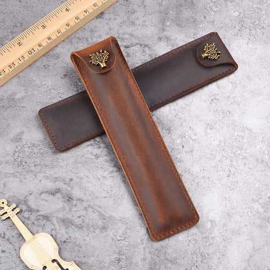 Vintage Handmade Top Layer Cowhide Pencil Case