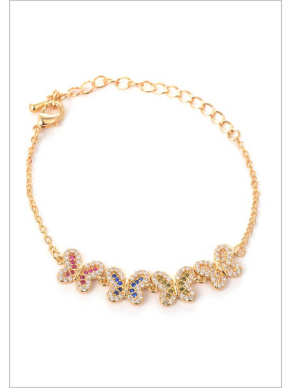 Enchanting Wings Butterfly Charm Gold Plated Bracelet
