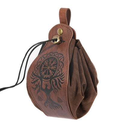 Drawstring Leather Belt Pouch Waist Bag