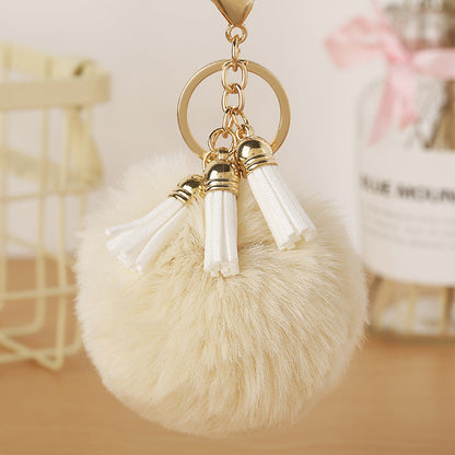 Fur Ball Tassel Keychain