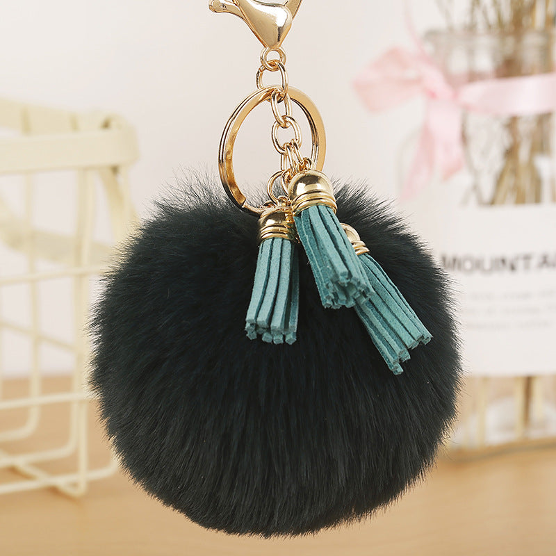 Fur Ball Tassel Keychain