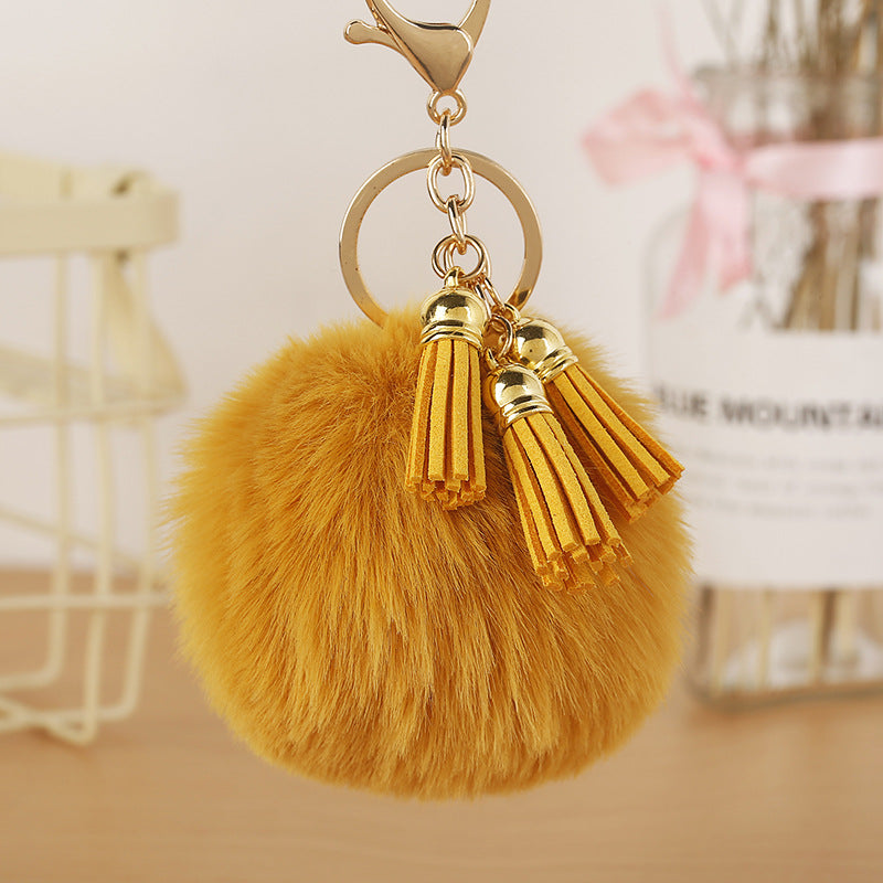 Fur Ball Tassel Keychain