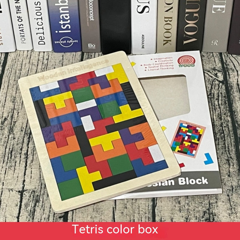 Wooden Tetris Puzzle Educational Toy for Kids