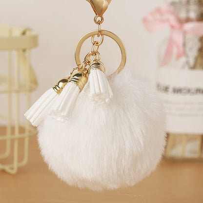 Fur Ball Tassel Keychain