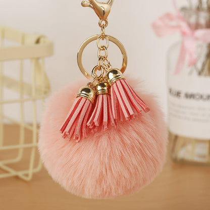 Fur Ball Tassel Keychain