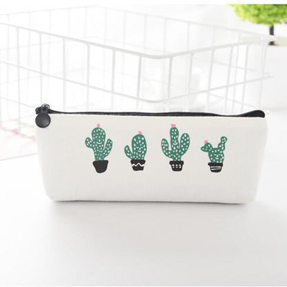 Simple Canvas Cactus Pen Bag
