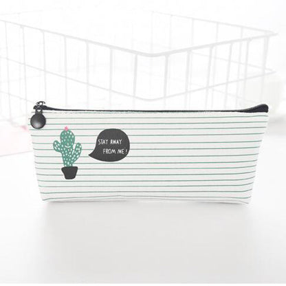 Simple Canvas Cactus Pen Bag