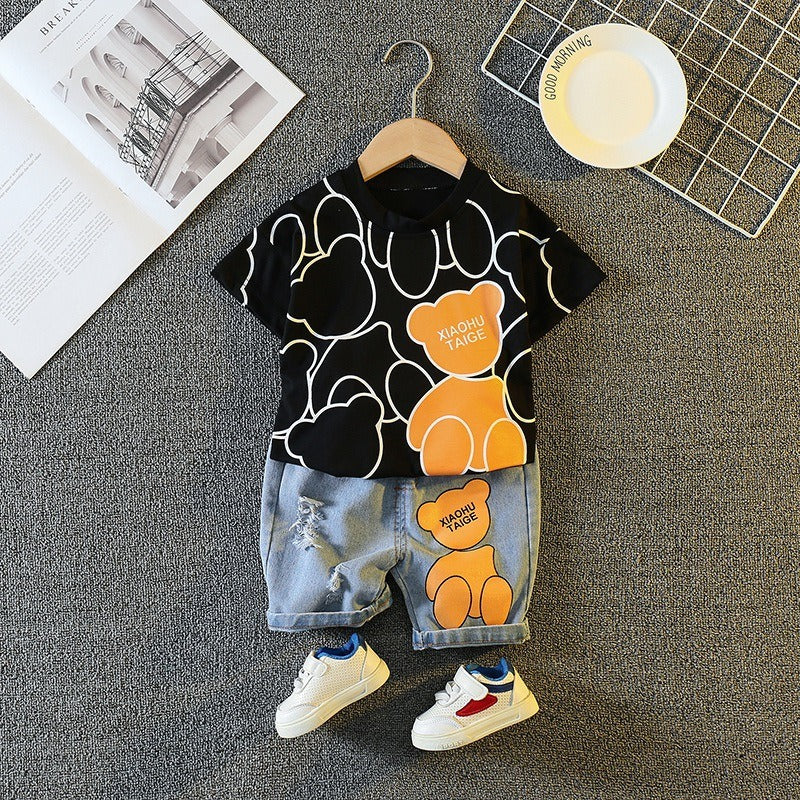 Baby Cotton Round Neck T-shirt and Shorts Set