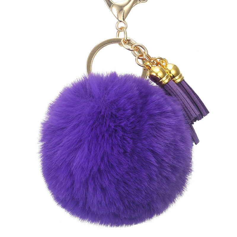 Fur Ball Tassel Keychain