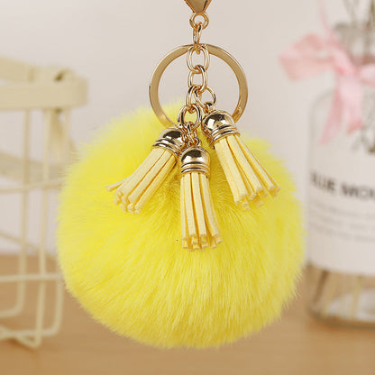 Fur Ball Tassel Keychain