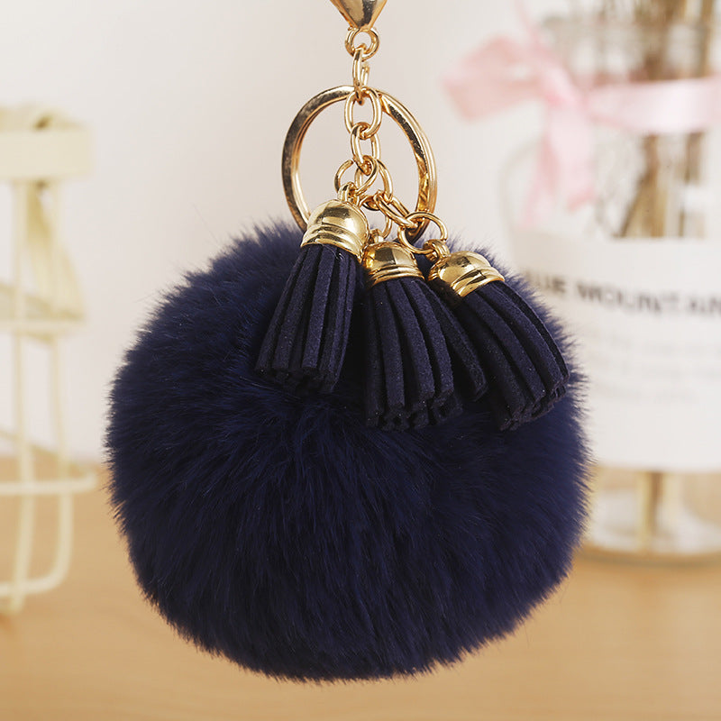 Fur Ball Tassel Keychain