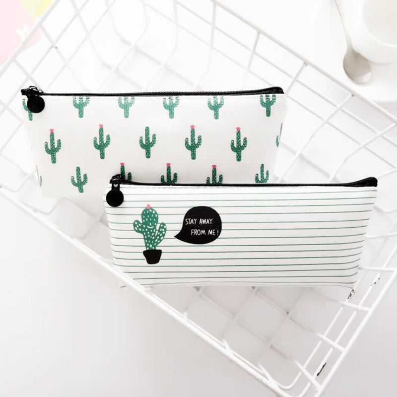 Simple Canvas Cactus Pen Bag