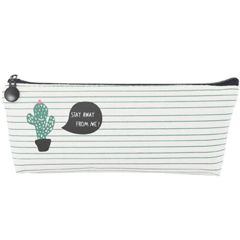 Simple Canvas Cactus Pen Bag