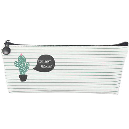 Simple Canvas Cactus Pen Bag
