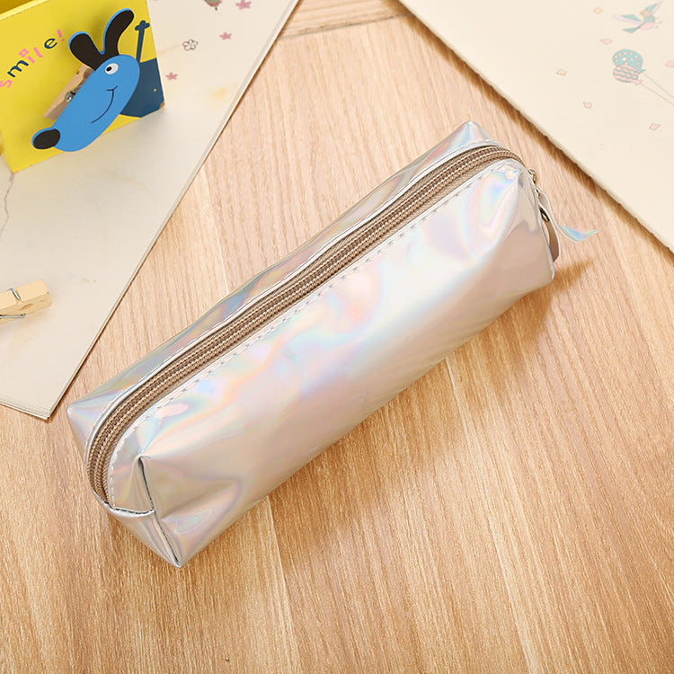 Laser Colorful Leather Pen Bags with Large Capacity Pencil Bags