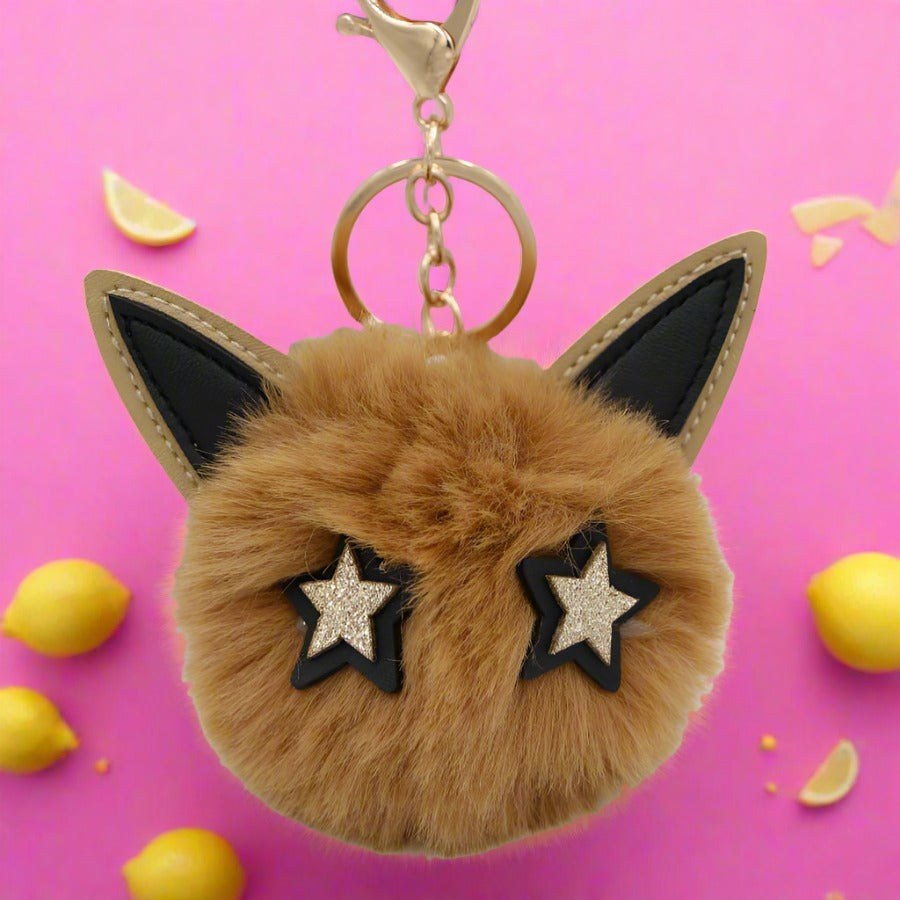 Imitation Fur Five-pointed Star Hair Ball Key Chain