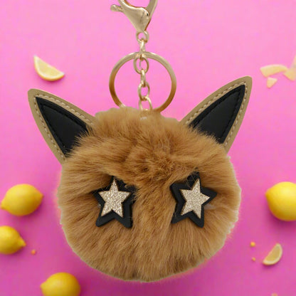 Imitation Fur Five-pointed Star Hair Ball Key Chain