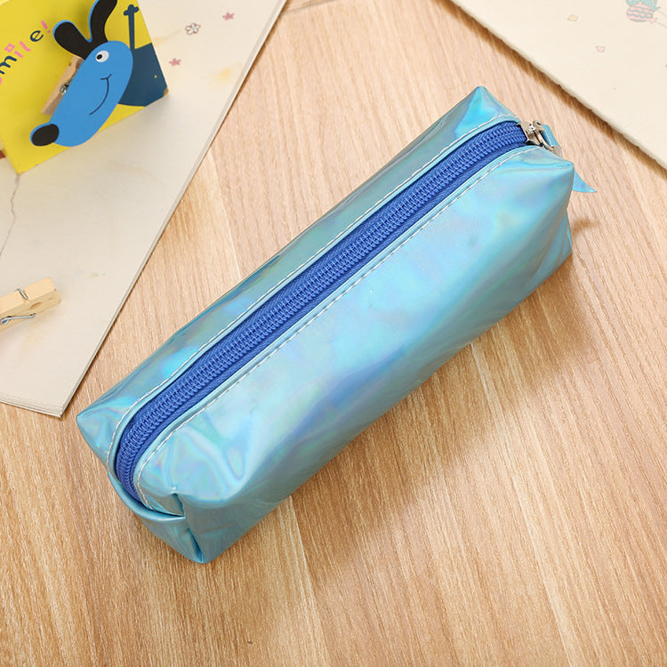 Laser Colorful Leather Pen Bags with Large Capacity Pencil Bags