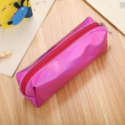 Laser Colorful Leather Pen Bags with Large Capacity Pencil Bags
