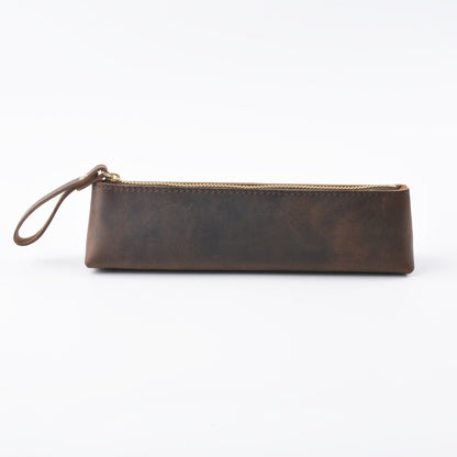 Vintage Genuine Leather Handmade Pencil Case