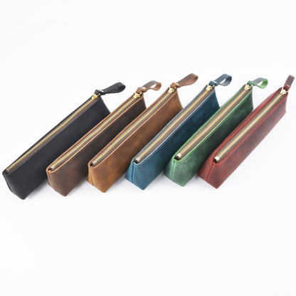Vintage Genuine Leather Handmade Pencil Case