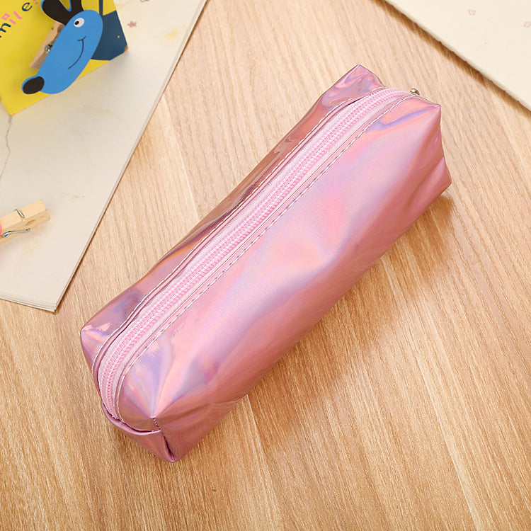 Laser Colorful Leather Pen Bags with Large Capacity Pencil Bags
