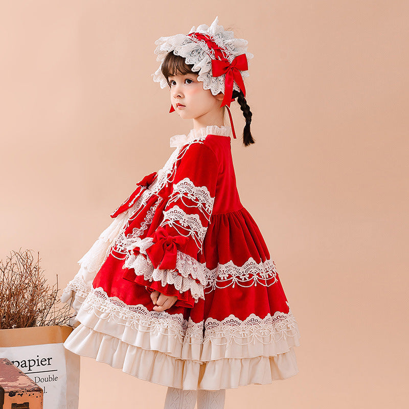Baby Kid Girls Flower Bow Lace Embroidered Dressy Birthday Party Dresses Princess Dresses Wholesale 956610278