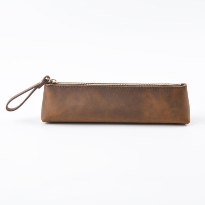Vintage Genuine Leather Handmade Pencil Case