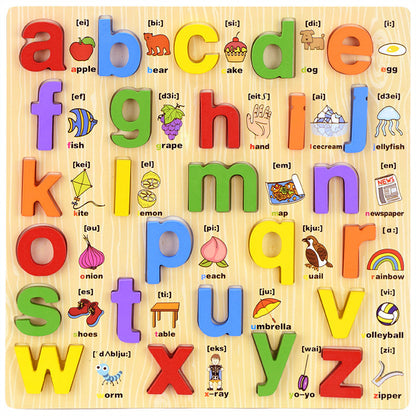 Educational Wooden Cartoon Hand Grab Puzzle Board