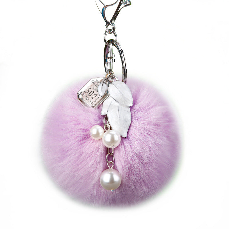 Diamond Love Fur Ball Car Pendant Key Chain