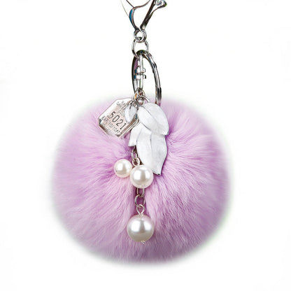 Diamond Love Fur Ball Car Pendant Key Chain