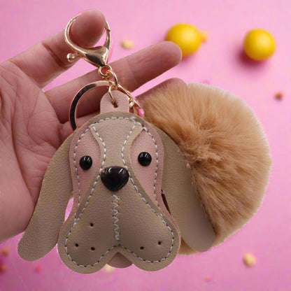 PU Leather Puppy Plush Keychains